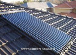 Solar evacuated tube hot water system