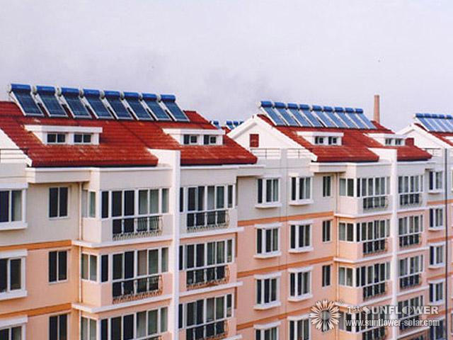 Vacuum tube solar water heater project for residential houses