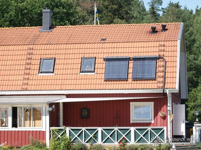 Heat pipe solar collector application for family hot water